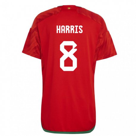 Kandiny Kinder Walisische Luke Harris #8 Rot Heimtrikot Trikot 22-24 T-shirt