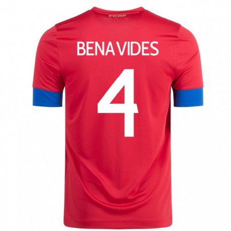 Kandiny Kinder Costa-ricanische Mariana Benavides #4 Rot Heimtrikot Trikot 22-24 T-shirt