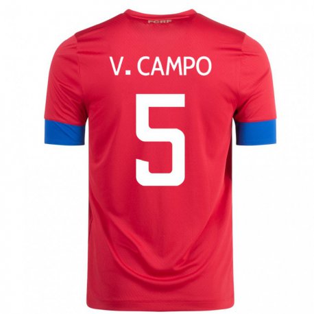 Kandiny Kinder Costa-ricanische Valeria Del Campo #5 Rot Heimtrikot Trikot 22-24 T-shirt