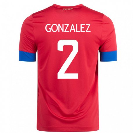 Kandiny Kinder Costa-ricanische Julian Gonzalez #2 Rot Heimtrikot Trikot 22-24 T-shirt