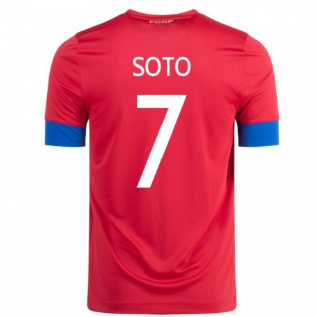 Kandiny Kinder Costa-ricanische Andrey Soto #7 Rot Heimtrikot Trikot 22-24 T-shirt