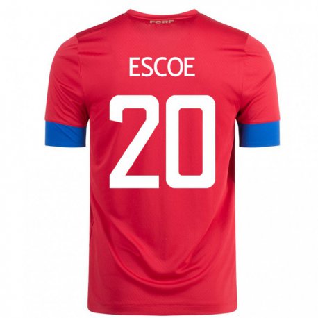 Kandiny Kinder Costa-ricanische Enyel Escoe #20 Rot Heimtrikot Trikot 22-24 T-shirt