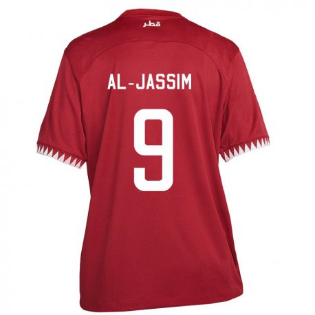 Kandiny Kinder Katarische Kholoud Al Jassim #9 Kastanienbraun Heimtrikot Trikot 22-24 T-shirt
