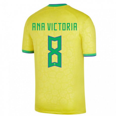 Kandiny Kinder Brasilianische Ana Victoria #8 Gelb Heimtrikot Trikot 22-24 T-shirt