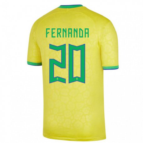 Kandiny Kinder Brasilianische Fernanda Palermo #20 Gelb Heimtrikot Trikot 22-24 T-shirt