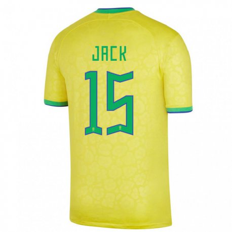 Kandiny Kinder Brasilianische Fellipe Jack #15 Gelb Heimtrikot Trikot 22-24 T-shirt