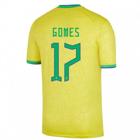 Kandiny Kinder Brasilianische William Gomes #17 Gelb Heimtrikot Trikot 22-24 T-shirt