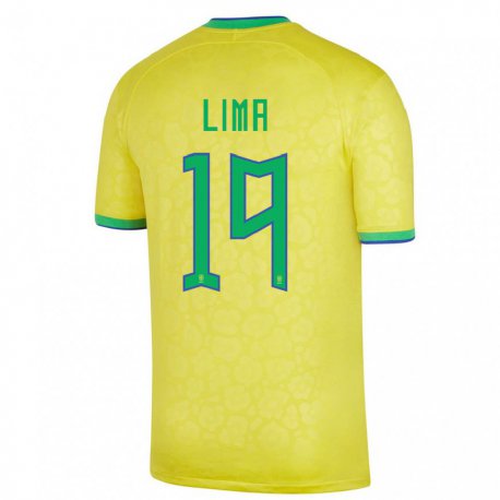 Kandiny Kinder Brasilianische Felipe Lima #19 Gelb Heimtrikot Trikot 22-24 T-shirt