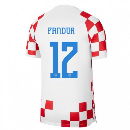 Kandiny Kinder Kroatische Ivor Pandur #12 Rot-weiss Heimtrikot Trikot 22-24 T-shirt