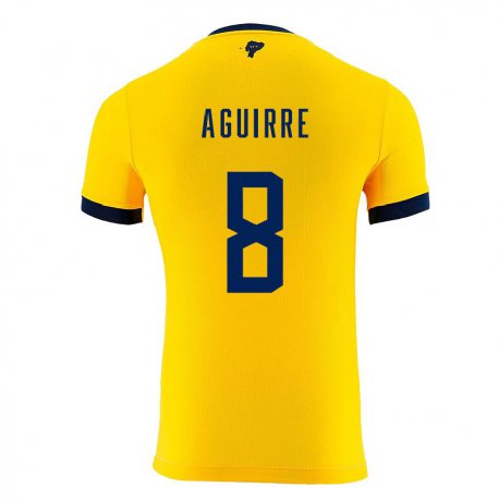 Kandiny Kinder Ecuadorianische Marthina Aguirre #8 Gelb Heimtrikot Trikot 22-24 T-shirt