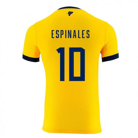 Kandiny Kinder Ecuadorianische Joselyn Espinales #10 Gelb Heimtrikot Trikot 22-24 T-shirt