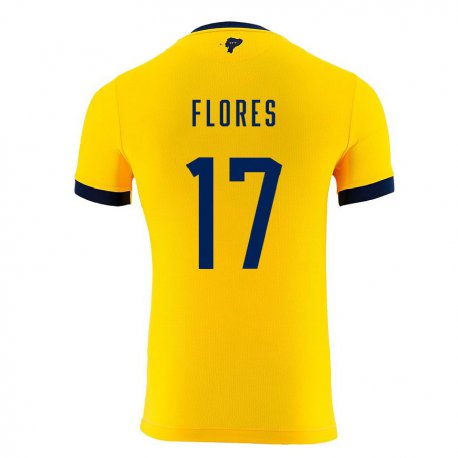Kandiny Kinder Ecuadorianische Karen Flores #17 Gelb Heimtrikot Trikot 22-24 T-shirt