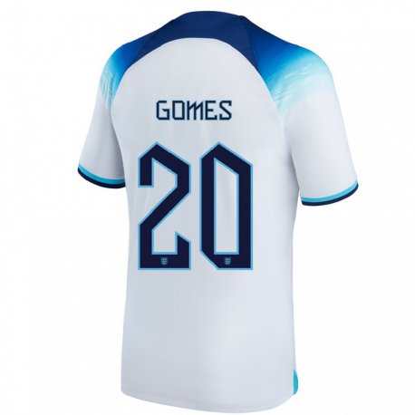 Kandiny Kinder Englische Angel Gomes #20 Weiß Blau Heimtrikot Trikot 22-24 T-shirt