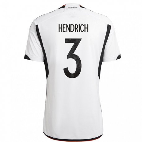 Kandiny Kinder Deutsche Kathrin Hendrich #3 Weiß Schwarz Heimtrikot Trikot 22-24 T-shirt