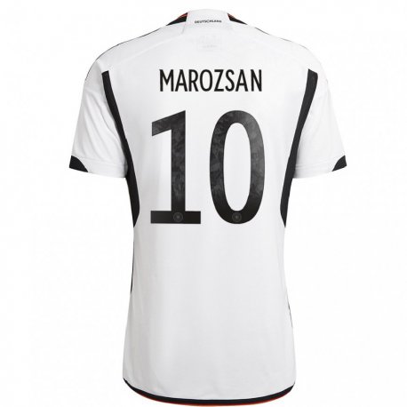 Kandiny Kinder Deutsche Dzsenifer Marozsan #10 Weiß Schwarz Heimtrikot Trikot 22-24 T-shirt