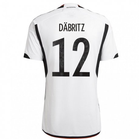 Kandiny Kinder Deutsche Sara Dabritz #12 Weiß Schwarz Heimtrikot Trikot 22-24 T-shirt