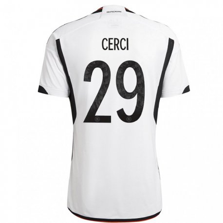 Kandiny Kinder Deutsche Selina Cerci #29 Weiß Schwarz Heimtrikot Trikot 22-24 T-shirt