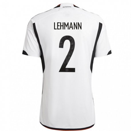 Kandiny Kinder Deutsche Paul Lehmann #2 Weiß Schwarz Heimtrikot Trikot 22-24 T-shirt