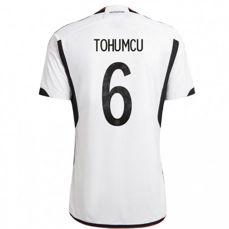 Kandiny Kinder Deutsche Umut Tohumcu #6 Weiß Schwarz Heimtrikot Trikot 22-24 T-shirt