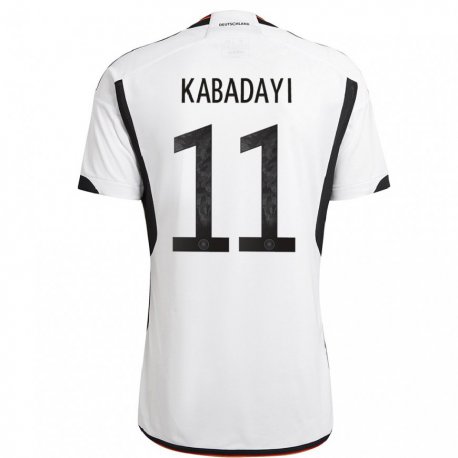 Kandiny Kinder Deutsche Yusuf Kabadayi #11 Weiß Schwarz Heimtrikot Trikot 22-24 T-shirt