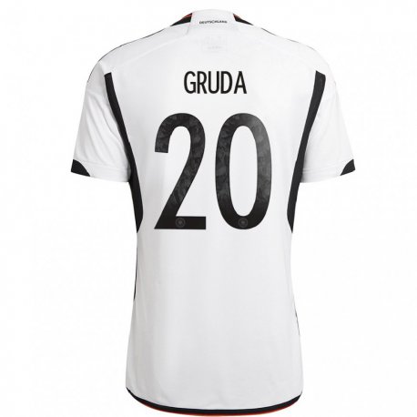 Kandiny Kinder Deutsche Brajan Gruda #20 Weiß Schwarz Heimtrikot Trikot 22-24 T-shirt