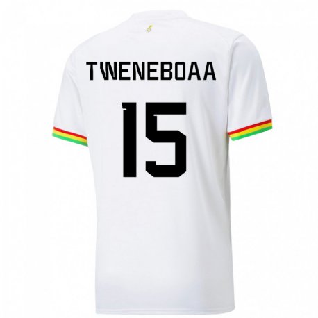 Kandiny Kinder Ghanaische Justice Tweneboaa #15 Weiß Heimtrikot Trikot 22-24 T-shirt