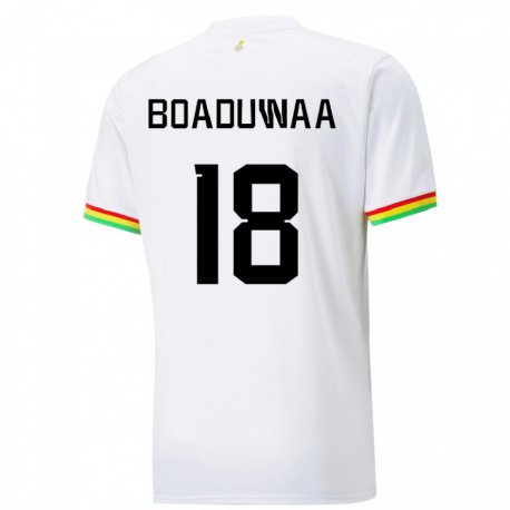 Kandiny Kinder Ghanaische Doris Boaduwaa #18 Weiß Heimtrikot Trikot 22-24 T-shirt