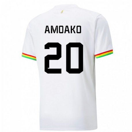 Kandiny Kinder Ghanaische Linda Amoako #20 Weiß Heimtrikot Trikot 22-24 T-shirt