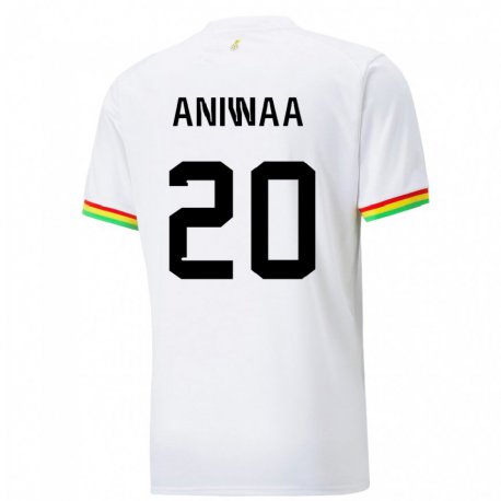 Kandiny Kinder Ghanaische Louisa Aniwaa #20 Weiß Heimtrikot Trikot 22-24 T-shirt