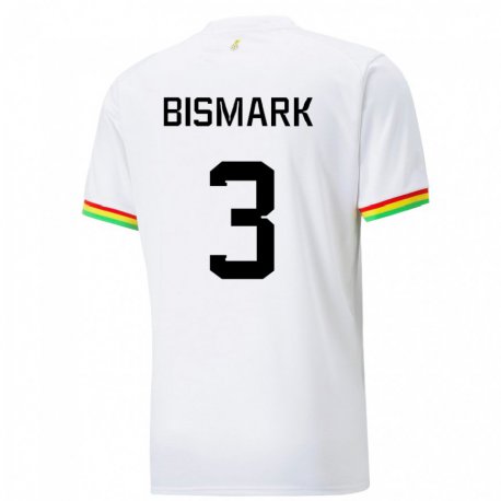 Kandiny Kinder Ghanaische Anim Bismark #3 Weiß Heimtrikot Trikot 22-24 T-shirt