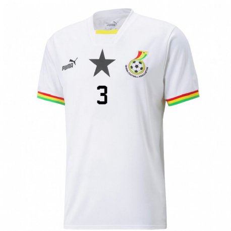 Kandiny Kinder Ghanaische Anim Bismark #3 Weiß Heimtrikot Trikot 22-24 T-shirt
