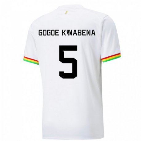 Kandiny Kinder Ghanaische Boahen Gogoe Kwabena #5 Weiß Heimtrikot Trikot 22-24 T-shirt