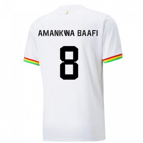 Kandiny Kinder Ghanaische Yaw Amankwa Baafi #8 Weiß Heimtrikot Trikot 22-24 T-shirt