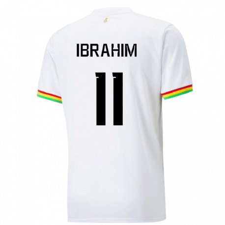 Kandiny Kinder Ghanaische Zubairu Ibrahim #11 Weiß Heimtrikot Trikot 22-24 T-shirt