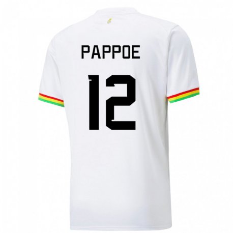 Kandiny Kinder Ghanaische Isaac Pappoe #12 Weiß Heimtrikot Trikot 22-24 T-shirt