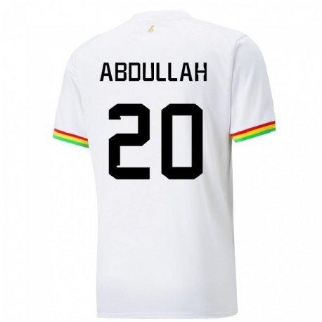 Kandiny Kinder Ghanaische Razak Abdullah #20 Weiß Heimtrikot Trikot 22-24 T-shirt