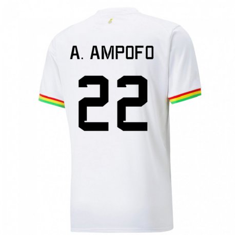 Kandiny Kinder Ghanaische Eugene Amankwah Ampofo #22 Weiß Heimtrikot Trikot 22-24 T-shirt