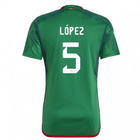 Kandiny Kinder Mexikanische Jimena Lopez #5 Grün Heimtrikot Trikot 22-24 T-shirt