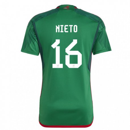 Kandiny Kinder Mexikanische Karla Nieto #16 Grün Heimtrikot Trikot 22-24 T-shirt