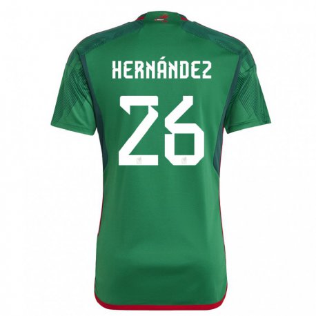 Kandiny Kinder Mexikanische Nicolette Hernandez #26 Grün Heimtrikot Trikot 22-24 T-shirt