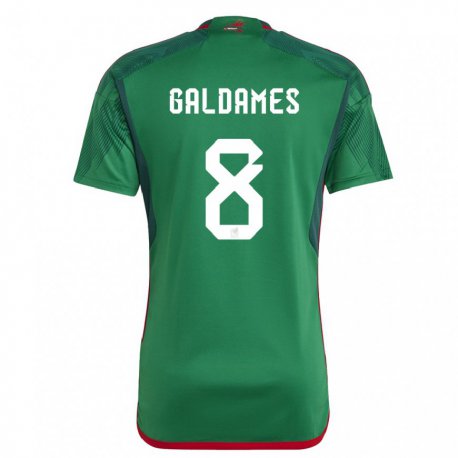 Kandiny Kinder Mexikanische Benjamin Galdames #8 Grün Heimtrikot Trikot 22-24 T-shirt