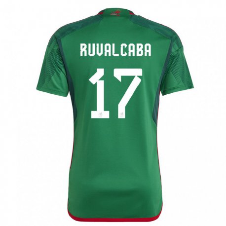 Kandiny Kinder Mexikanische Jorge Ruvalcaba #17 Grün Heimtrikot Trikot 22-24 T-shirt