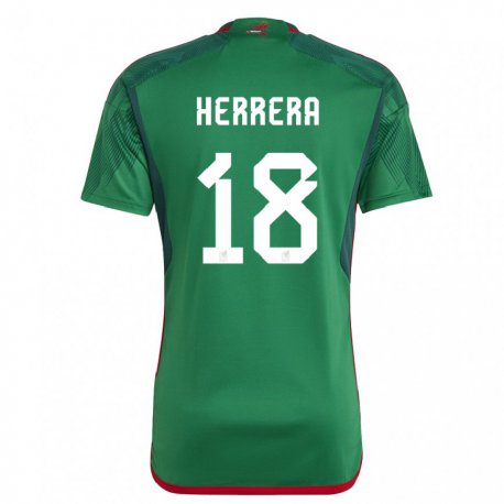 Kandiny Kinder Mexikanische Ozziel Herrera #18 Grün Heimtrikot Trikot 22-24 T-shirt