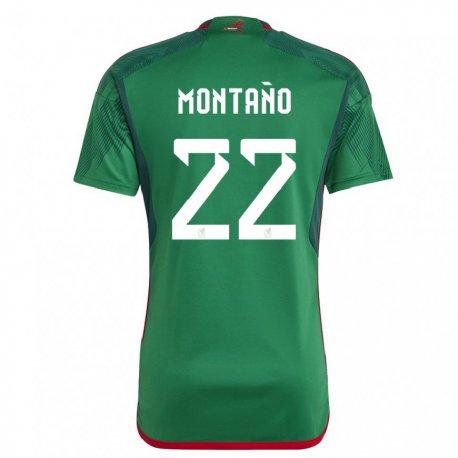 Kandiny Kinder Mexikanische Andres Montano #22 Grün Heimtrikot Trikot 22-24 T-shirt