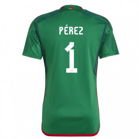 Kandiny Kinder Mexikanische Emiliano Perez #1 Grün Heimtrikot Trikot 22-24 T-shirt