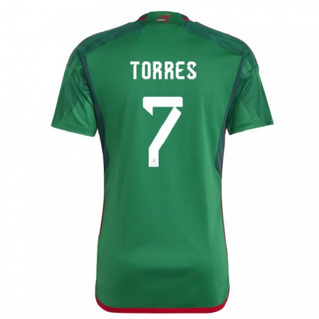Kandiny Kinder Mexikanische Christian Torres #7 Grün Heimtrikot Trikot 22-24 T-shirt
