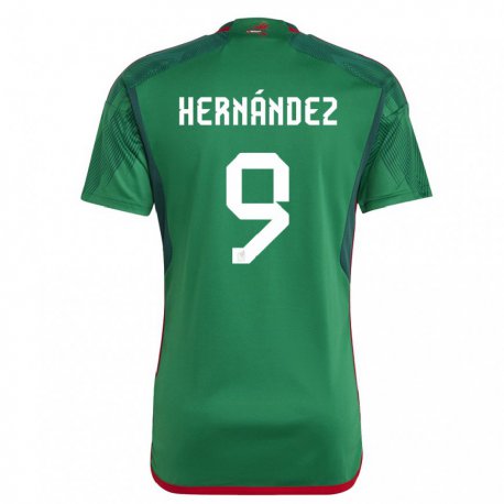 Kandiny Kinder Mexikanische Jesus Hernandez #9 Grün Heimtrikot Trikot 22-24 T-shirt