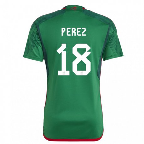 Kandiny Kinder Mexikanische Jonathan Perez #18 Grün Heimtrikot Trikot 22-24 T-shirt