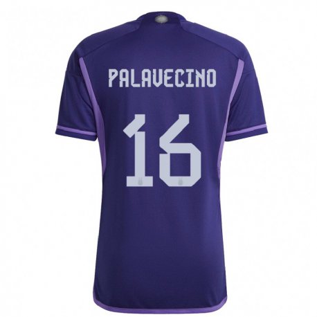 Kandiny Kinder Argentinische Nicolas Palavecino #16 Violett Auswärtstrikot Trikot 22-24 T-shirt