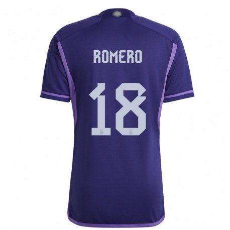 Kandiny Kinder Argentinische Luka Romero #18 Violett Auswärtstrikot Trikot 22-24 T-shirt
